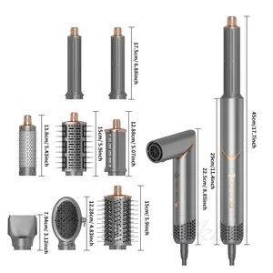 1400W Föhnborstel In Een 8 In 1 Ionische Föhn En Styler Volumizer Met Ovale Titanium Vat Hetelucht Stijltang Borstel