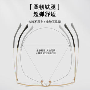 Montures de lunettes pour hommes Danyang demi-cerclées en titane 6167 avec verres en résine de taille moyenne et pont nasal standard - Product Image 5