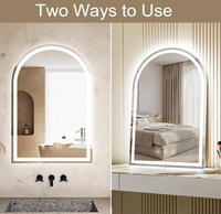 Miroir de salle de bain moderne à LED sans cadre, avec fonction anti-buée, étanche, lumière réglable, interrupteur tactile, pour salon et salle de sport, miroir de maquillage