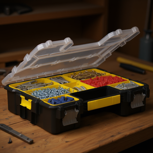 Organizer Pro Fatmax Portable Plastic <b>Tool</b> <b>Box</b> <b>with</b> Compartmentalized Storage (7-9 Compartments) for Hardware and Fasteners - Product Image 3