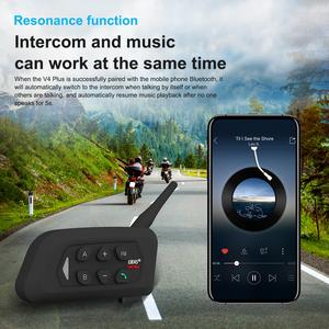 Intercomunicador Inalámbrico para Casco de Motocicleta <span class=keywords><strong>Ejeas</strong></span> <span class=keywords><strong>V4</strong></span> Plus de 4 Vías y 1500 m, Intercomunicador Bluetooth Impermeable - Product Image 4