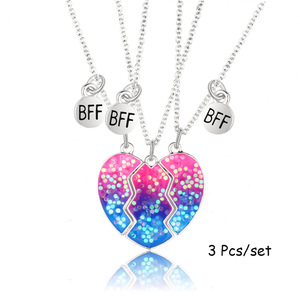 Collar Infantil con Diseñ<span class=keywords><strong>o</strong></span> de Delfín y Corazón con Efecto de Gota de Aceite, Regalo para Mejores Amigos - Product Image 5