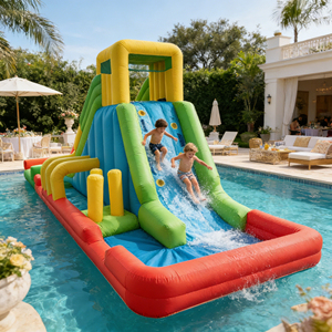 Château gonflable portable personnalisé en PVC pour enfants avec toboggan, maison de saut gonflable commerciale pour locations de fêtes - Product Image 2