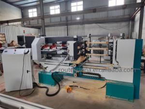 Machine à fabriquer des poteaux d'escalier à trois axes TianJiao Custom Model TJ-1512, tour à bois avec moteur de broche 4KW, rail de positionnement 1500mm max. - Product Image 2
