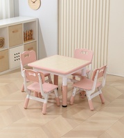 Ensemble de bureau et chaise d'apprentissage pour enfants en plastique, réglable en hauteur, écologique, pour la maison et l'école