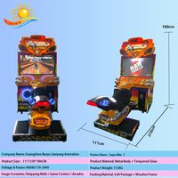 Simulateur de conduite de moto électronique en métal à double écran, jeu de course interactif réaliste, machine de jeu d'arcade très populaire