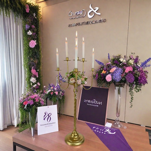 Candelabro de Estilo Europeo con Múltiples Cabezas de Cristal, Decoración para Centro de Mesa de Boda - Product Image 4