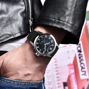 Reloj Deportivo Pagani Design para Hombre, 40 mm, Cuarzo, Acero Inoxidable, Cristal de Zafiro, Calendario, 24 Horas, 100 m Resistente al Agua, Correa de Cuero - Product Image 5