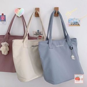 Sacs de shopping en toile écologique avec logo personnalisé, bleu/noir/rose/blanc avec poignée et fermeture éclair, vente en gros - Product Image 1