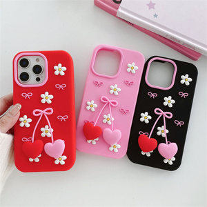 Funda de Silicona Lichicase con Diseño 3D de Corazón, Lazo y Flor para Tecno Spark Go3 Spark 50, Accesorios para Teléfono Móvil - Product Image 1