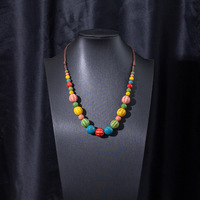 Collier ethnique en céramique de Jingdezhen pour femme, style bohème, ne se décolore pas, nouveau style chinois, chaîne de pull, best-seller