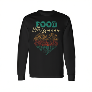 Camiseta de manga larga Food Whisperer, unisex, cuello redondo, impresión digital, ropa para nutricionistas y dietistas - Product Image 2