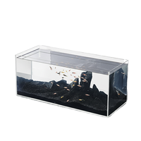 Aquarium de bureau rectangulaire moderne et simple en verre ultra-clair avec éclairage, ultra-silencieux, 10L, emballage personnalisé