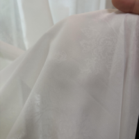 Voilage Jacquard Papillon Floral Subtil Haut de Gamme de Luxe, Rideau Semi-Transparent Texturé pour Fenêtre, Taille Personnalisée