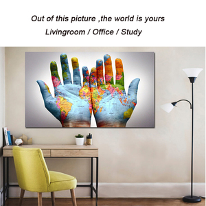 HD Imprime <span class=keywords><strong>Carte</strong></span> Du <span class=keywords><strong>Monde</strong></span> Dans Les Mains Peinture Mur Photos <span class=keywords><strong>carte</strong></span> du <span class=keywords><strong>monde</strong></span> Moderne <span class=keywords><strong>toile</strong></span> art mural <span class=keywords><strong>toile</strong></span> affiche - Product Image 4