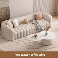 Juego de Sofás Minimalistas para Sala de Estar de Hotel, Estilo Nórdico, para Recepción de Casa de Huéspedes, con Sillón y Mesa de Centro