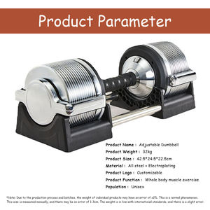 <span class=keywords><strong>Manubri</strong></span> Regolabili Elettroplaccati per Livelli di Allenamento Personalizzati, Manubrio Regolabile 32 <span class=keywords><strong>Kg</strong></span> con Incrementi di <span class=keywords><strong>2</strong></span> <span class=keywords><strong>Kg</strong></span> - Product Image 5