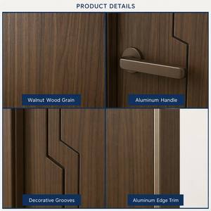 Puerta Interior de Madera para Dormitorio con Revestimiento de Melamina, Diseño Moderno y Liso, Panel HDF con Borde PUR, Suministro al por Mayor para Proyectos de Apartamentos - Product Image 3