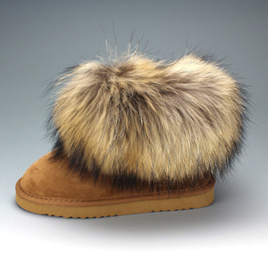 <span class=keywords><strong>Stivaletti</strong></span> Casual pelosi in vera pelle marrone naturale <span class=keywords><strong>con</strong></span> pelliccia di procione bordata da <span class=keywords><strong>uomo</strong></span> scarpe da neve invernali stivali per <span class=keywords><strong>uomo</strong></span> donna - Product Image 3