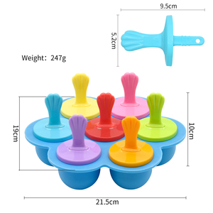 Bhd cấp thực phẩm Silicone 7 sâu răng mini ICE Pop khuôn với đầy màu sắc nhựa Sticks cho trẻ em DIY <span class=keywords><strong>Popsicle</strong></span> khuôn mẫu - Product Image 2