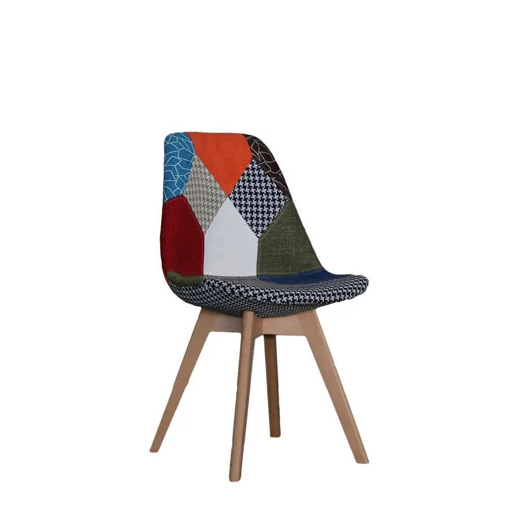 2022 European Style Colorful Fabric Cover Vintage Patchwork Chair PP Seat Dining Chairs Dining Room Furniture Home Furniture 1pc