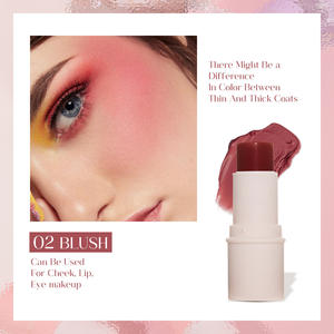 Private Label Highlighter Cheek Blush Stick Vegan Matte Waterproof Blush Stick 5 Colors Option <b>Cream</b> Cheek Blush Stick - Product Image 4