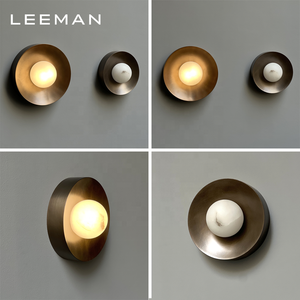 Lampada <span class=keywords><strong>da</strong></span> <span class=keywords><strong>Parete</strong></span> Retrò di Alta Gamma per Caffetteria, Soggiorno e Comodino, in Bronzo e Alabastro, <span class=keywords><strong>Design</strong></span> Moderno e Decorativo - Product Image 4