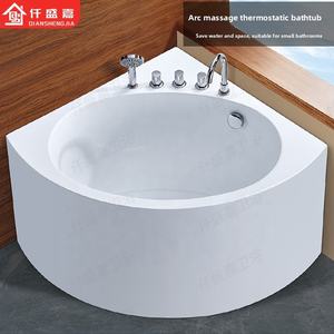 1.2m 작은 아파트 용 일본 아크릴 욕조 현대 독립형 팬 모양 곡선 독립 서핑 마사지 상수 - Product Image 2