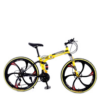 Vélo pliable tout suspendu de montagne OEM, vente en gros, personnalisé, 24, 26, 27 pouces, acier à haute teneur en carbone, vélo pliable VTT
