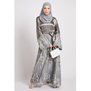 Abaya Musulmana LEDUO Elegante y Lujosa con Bordado Floral y Cinturón para Mujer, Estilo Dubái - Product Image 1