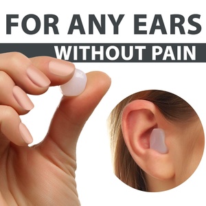 4 أزواج مقابس أذن سيليكون قابلة للتشكيل للحد من الضوضاء سدادات أذن هلامية قابلة لإعادة الاستخدام للأذنين الكبيرة أو الصغيرة للسباحة أثناء النوم - Product Image 5
