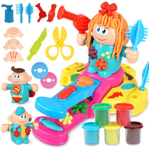 3D peluquería arcilla loco barbería tema plastilina molde herramienta conjunto DIY juguete arcilla juguetes juego de imitación juguete pelo traer caja alegre - Product Image 1