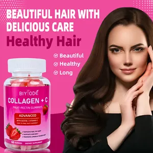 BIYODE Vegan Skin Vitamin Anti Aging Collagen Gummies With Vitamin C Gummy Health Care Supplement For Beauty