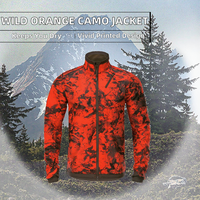 Vêtement de chasse personnalisé en toile solide d'hiver, anti-humidité, à manches longues, imprimé par transfert thermique, mélange polyester/coton