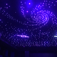 Panneau Acoustique 80% Absorbant le Son Effet Ciel Étoilé à Fibres Optiques Scintillantes avec Vortex et Étoiles Filantes, Changement de Couleur RGBW