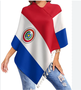 Bufanda de Invierno para Mujer con <span class=keywords><strong>la</strong></span> Bandera de Paraguay, Bufanda de Pashmina Suave y Cálida con Flecos - Product Image 1
