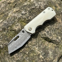 Couteau de poche pliant haut de gamme pour collectionneur, lame en acier Damas VG10, polissage fin, action fluide, manche en os de vache de qualité supérieure OEM