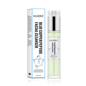 ฉลากส่วนตัวสีฟ้าทองแดงเปปไทด์ครีมทําความสะอาดใบหน้าสมุนไพรชุ่มชื้นลึกโฟมเรียบซ่อมแซมน้ํายาทําความสะอาดผิวหน้า - Product Image 1