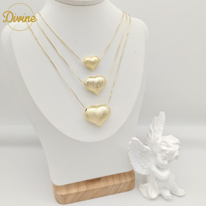 Dainty Dolce Cuore di Amore Polacco Smussato a Forma di 14K Ciondolo in Oro Catena di Serpente Collana per le Donne Regalo Romantico Joyas - Product Image 1