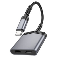 Câbles OEM ODM, adaptateur convertisseur audio, type C vers type C + type C, câble rapide, accessoires pour téléphone, logo personnalisé