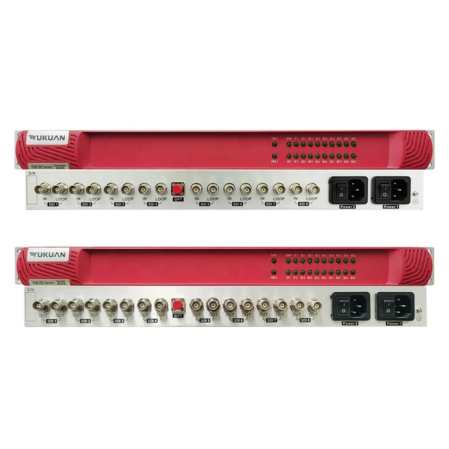 Broadcast Studio Equipment 8 Channel DVB ASI HD SDI to Fiber Optic Media Converter 100KM Long Distance Transmission