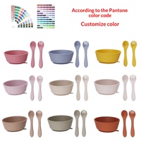 Ensemble de bols en silicone pour enfants avec ventouse puissante, design minimaliste, vaisselle pour repas d'enfants