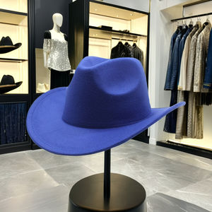 تخفيضات كبيرة مخصصة للجنسين من البوليستر بلون واحد من القطن للكبار في الهواء الطلق الرياضة راعية البقر قبعات قبعة فيدورا - Product Image 6