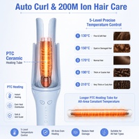 Rizador de Pelo Eléctrico de Cerámica PTC Torlin, para el Hogar, Suave y Brillante, Romántico, con 200 Millones de Iones Negativos, Cuidado del Cabello, Rizado Automático