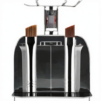 Pinceau de maquillage individuel personnalisé à marque privée, à tête plate angulaire, en poils synthétiques, avec manche en bois, pour sourcils, eye-liner et fard à paupières