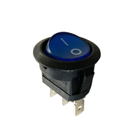 Best-seller d'usine 10A 12V LED bleue interrupteur à bascule rond éclairé