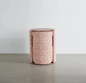 <span class=keywords><strong>Tocador</strong></span> de Lujo Contemporáneo que Ahorra Espacio con Espejo Redondo Abatible y Otomana a Juego para Apartamento Moderno - Product Image 6