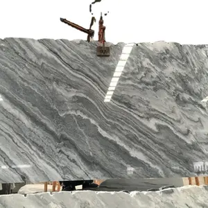 Own Quarry High Quality Floor Tile Polished Multicolor Grey Striped Marble Slab