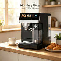Cafetera Espresso Anbolife de 20 Bares con Pantalla Táctil Digital, Preparación Silenciosa, Jarra de Leche Desmontable, OEM ODM