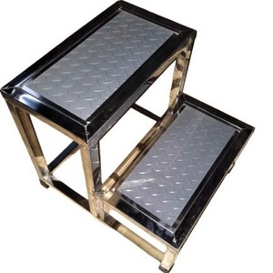 Hospital Steel <b>Step</b> <b>Stool</b> Double Layer 100kg Load Capacity Rectangular Footrest Medical And Home Use - Product Image 5